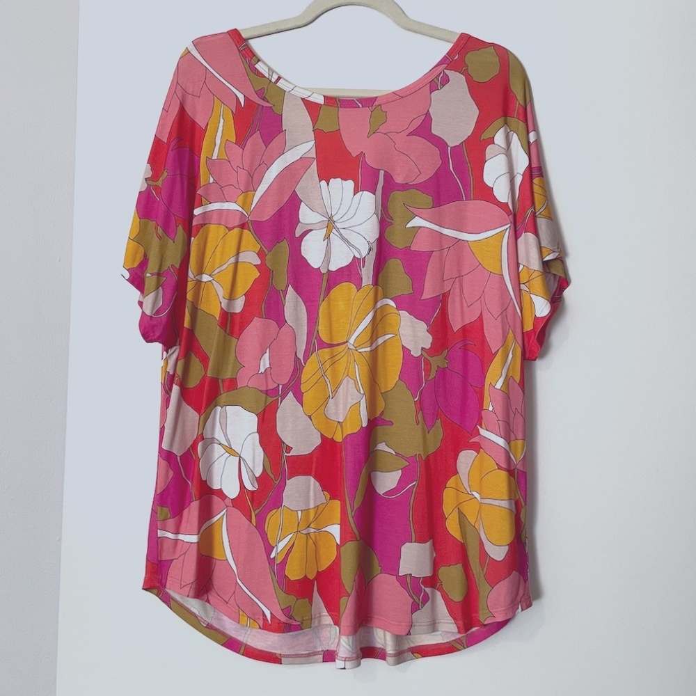 Trina Turk ALLISA Boca Chica Floral Boatneck Top - XL
